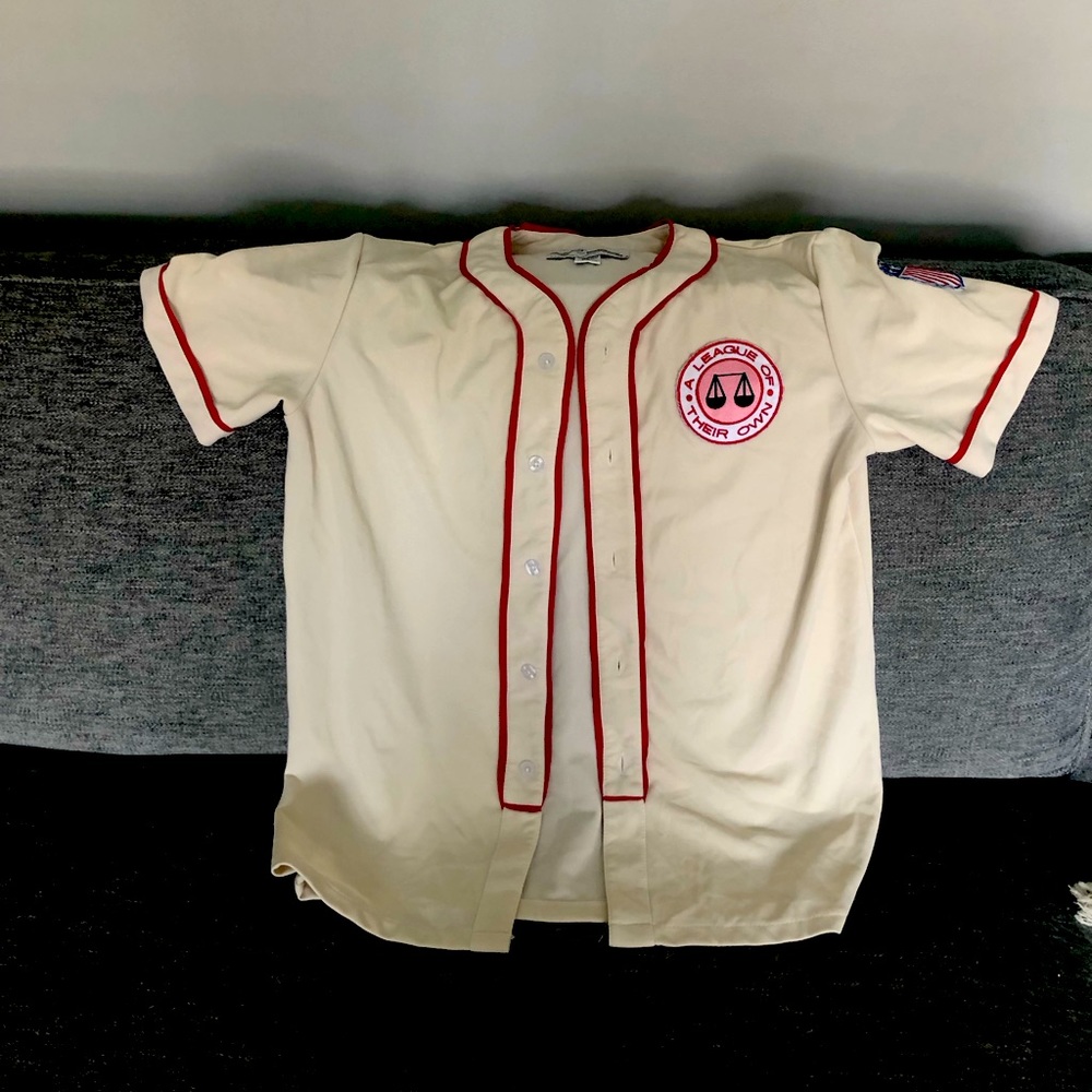Cream and Red Baseball Jersey - Men